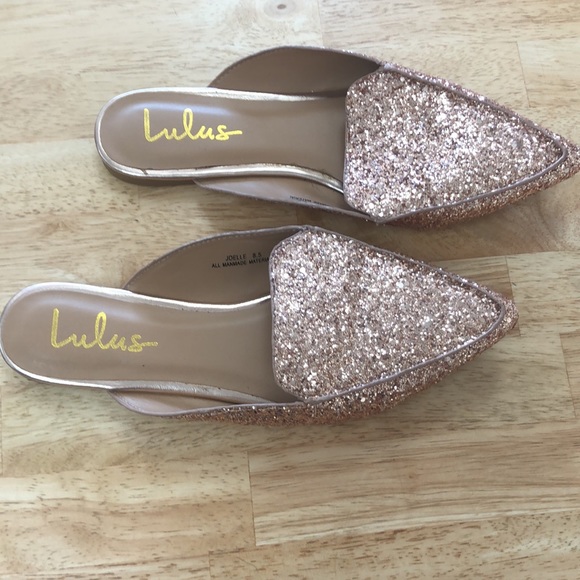 Lulus rose gold glitter slides - Picture 2 of 3